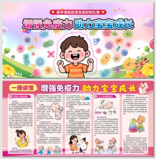增强免疫力助力宝宝成长展板