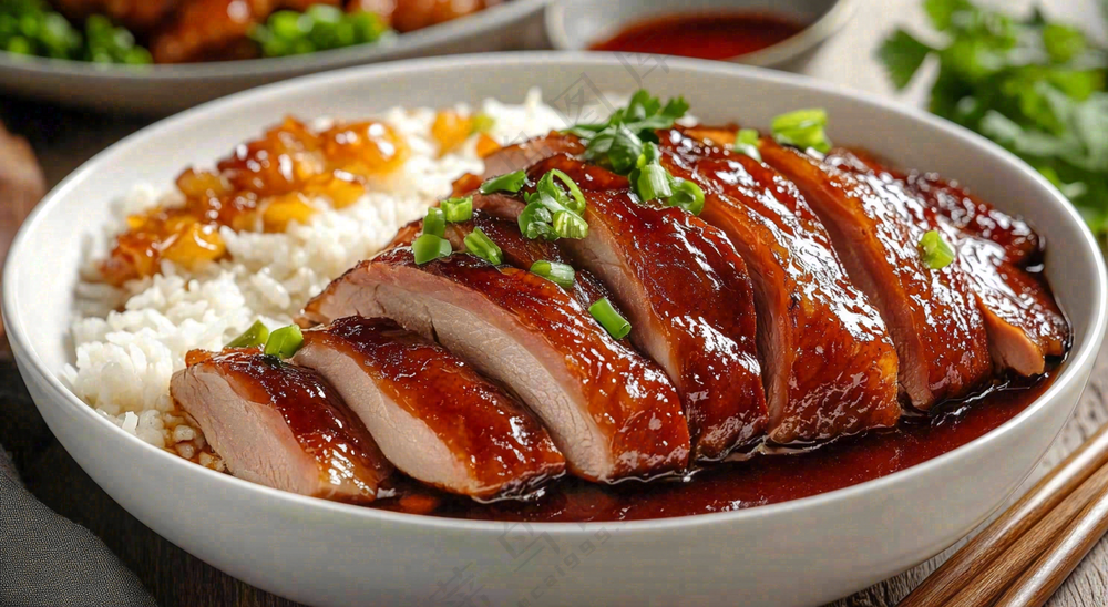 美味烧鹅广式美食摄影图