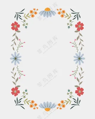 鲜花花环边框矢量素材