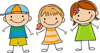 手绘卡通效果儿童人物免抠图片素材