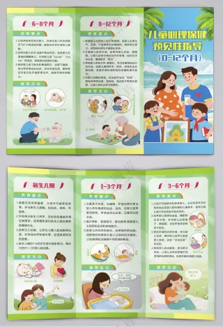 儿童心理保健预见性指导0至12月三折页
