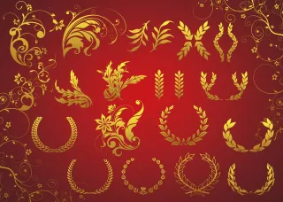 金色花纹花边素材