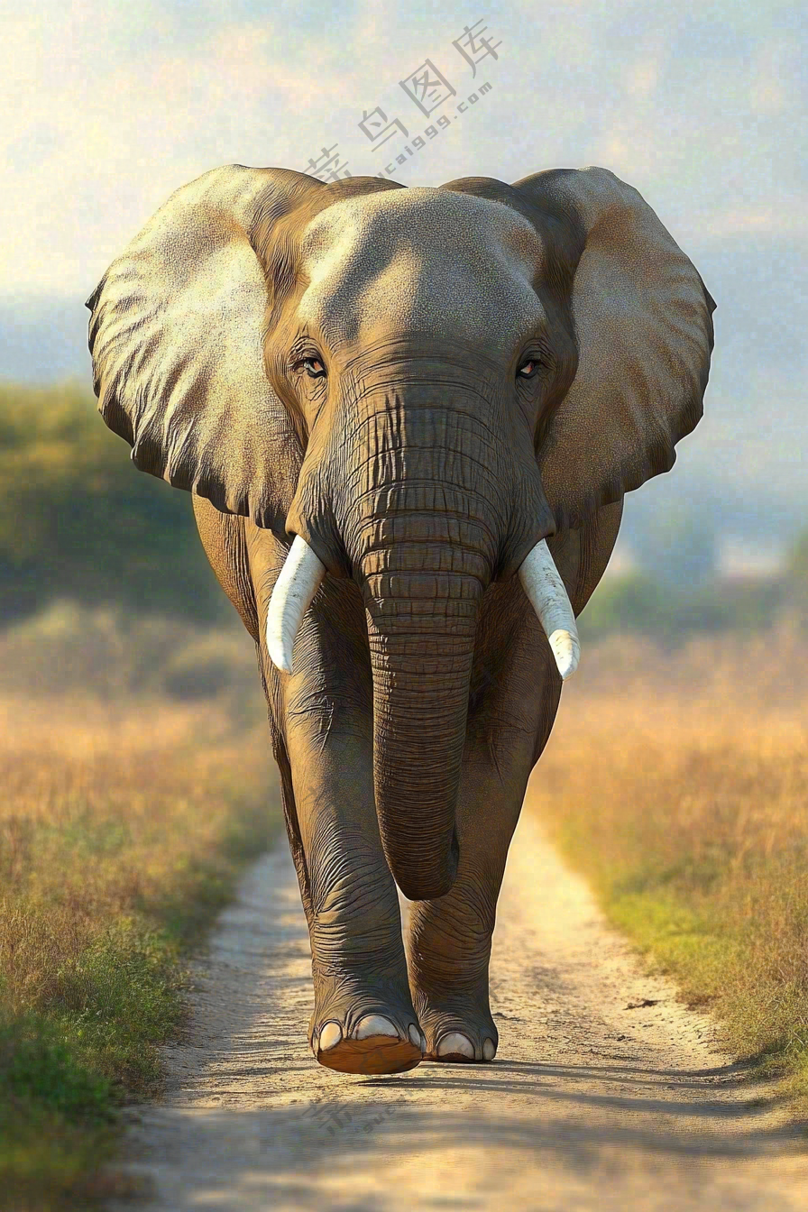非洲大草原大象动物摄影图