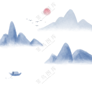 水墨远山意境写意山水画面(181)2000x2000