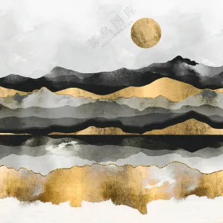 北欧现代抽象风景装饰画