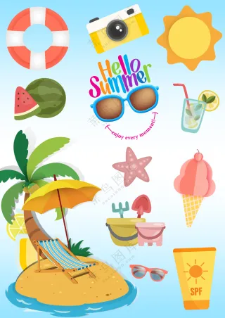 夏日海滩度假元素大集合
