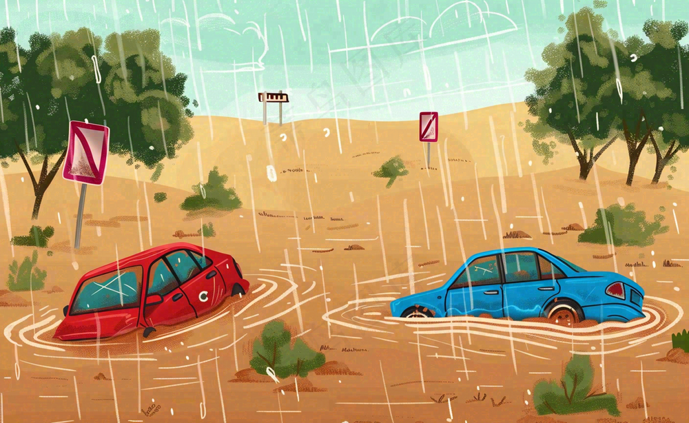 洪水自然灾害防洪预警摄影图