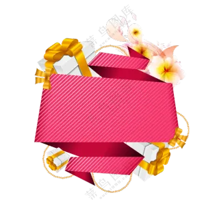 花朵装饰折纸BANNER免抠图片素材