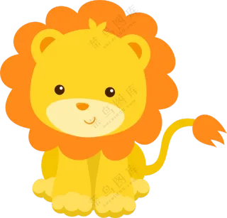 手绘绘画可爱的小狮子免抠图片素材