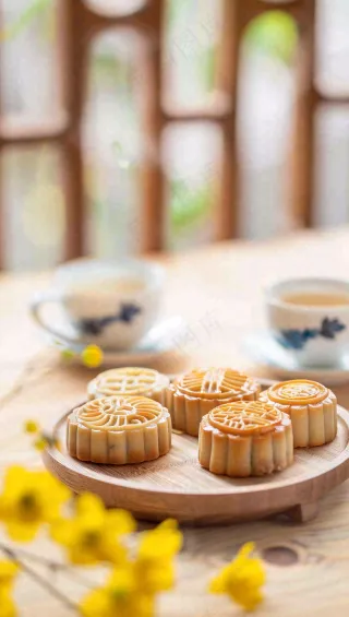 中秋节月饼摄影图