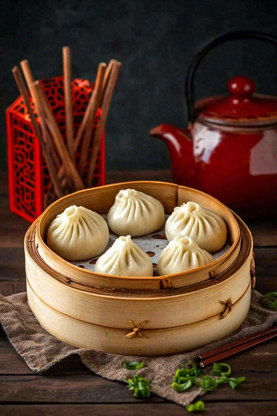 小笼包汤包肉包面食美食摄影图