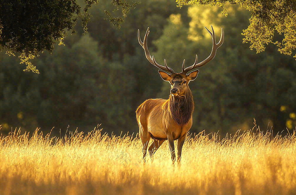 鹿动物山间草原的鹿摄影图