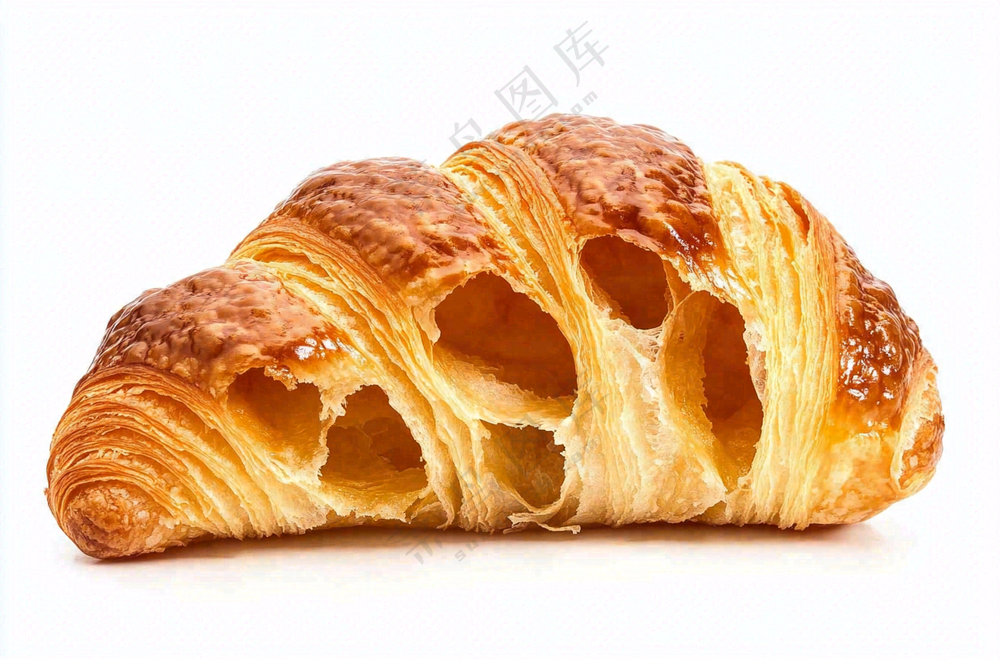 牛角包烘焙面包美食摄影图