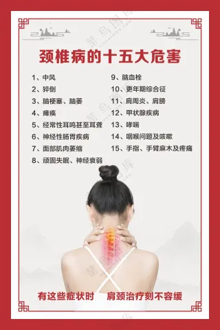 颈椎病危害海报素材