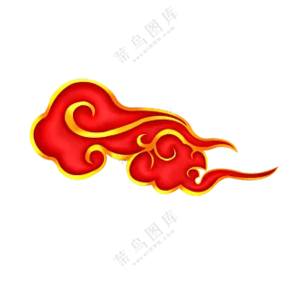 金色镶边古典祥云图案免抠图片素材