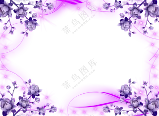 星光曲线装饰的紫色花免抠图片素材