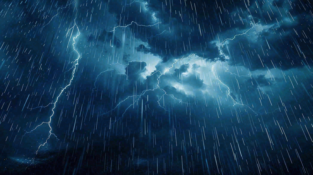 暴雨天气预警摄影图