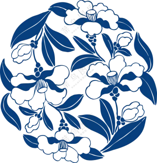 纹样   花朵纹样    免扣素材   透明素材   蓝色纹样