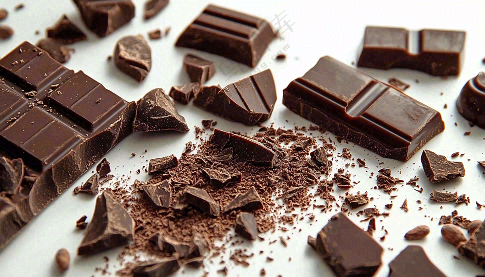 黑巧巧克力美味美食摄影图