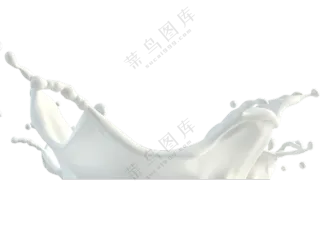 飞溅效果的液态乳制品免抠图片素材