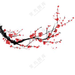 梅花素材  手绘梅花  水墨梅花