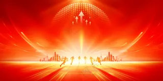 年会展板红色背景