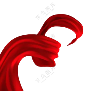 缠绕飞舞着的红色绸子免抠图片素材