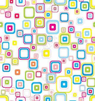 缤纷多彩圆角方形元素免抠图片素材