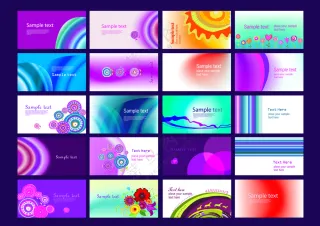 40款明丽潮流卡片背景矢量素材02