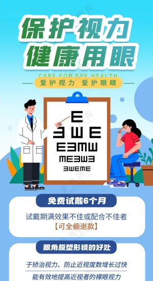 保护视力健康用眼科门诊医疗海报