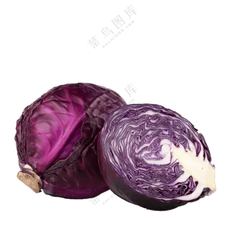 紧实手感的紫甘蓝蔬菜免抠图片素材