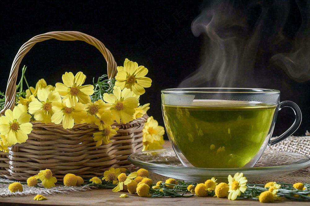 菊花茶茶道文化养生摄影图