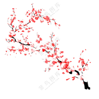 临寒飘香雪压红梅创意免抠图片素材