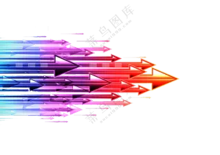 炫彩缤纷渐变箭头创意免抠