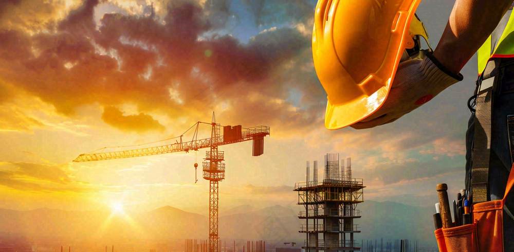 劳动的工人安全帽工作劳动节摄影图