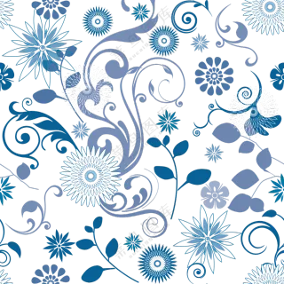 四方无缝拼接花纹花朵图案免抠图片