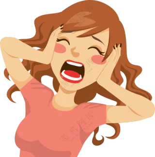 歇斯底里崩溃状态美女人物免抠图片