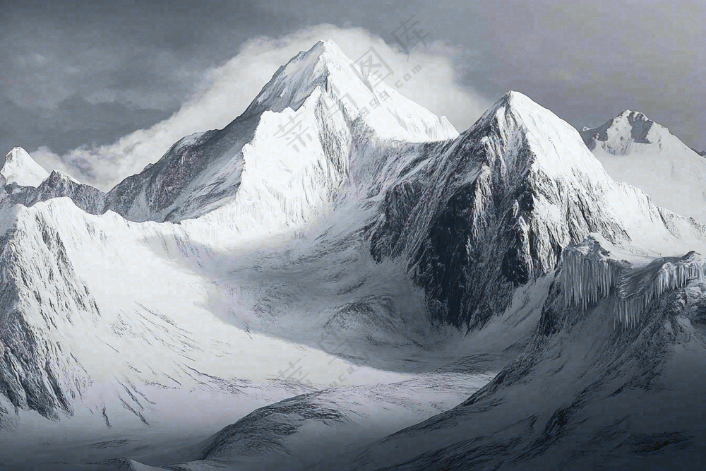 高原高山雪山风光风景摄影图