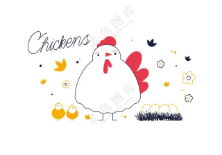 可爱鸡矢量