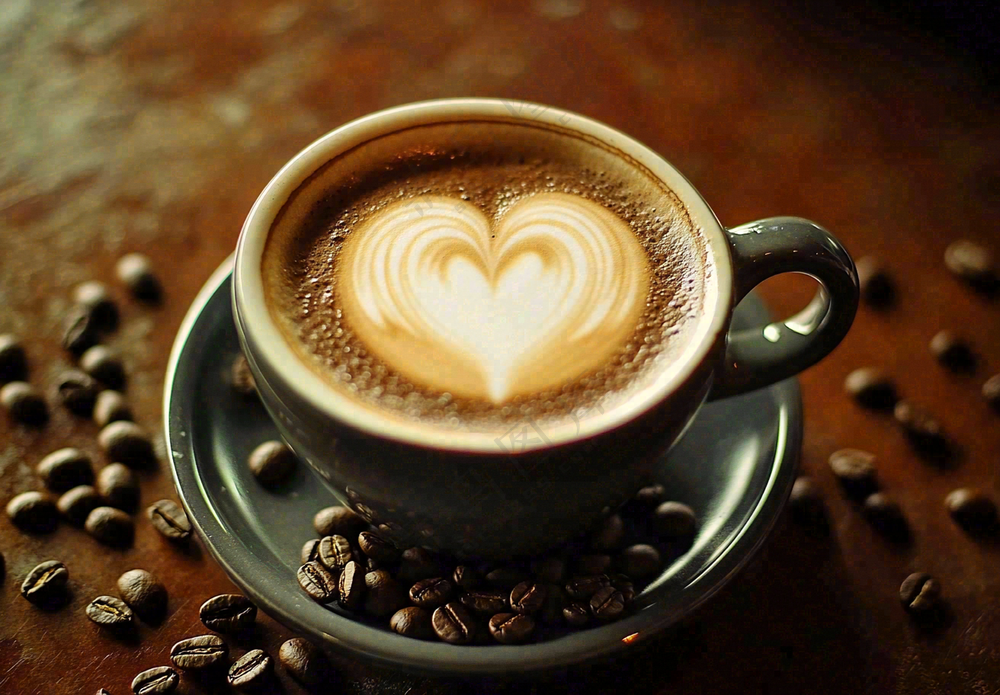 咖啡拿铁下午茶饮品摄影图