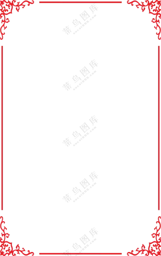 线条与图案组合而成的边框免抠图片