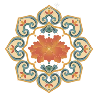 纹样  敦煌纹样 透明素材   免扣素材  传统纹样