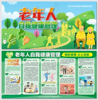 老年人自我健康管理医疗展板