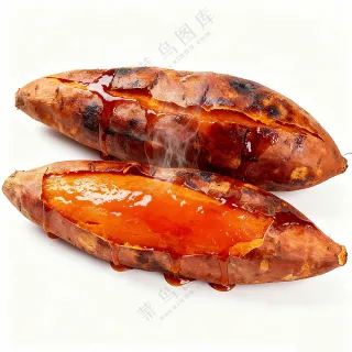 烤红薯特写图片