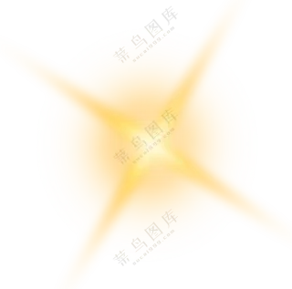 金色十字星光光效装饰元素免抠图片
