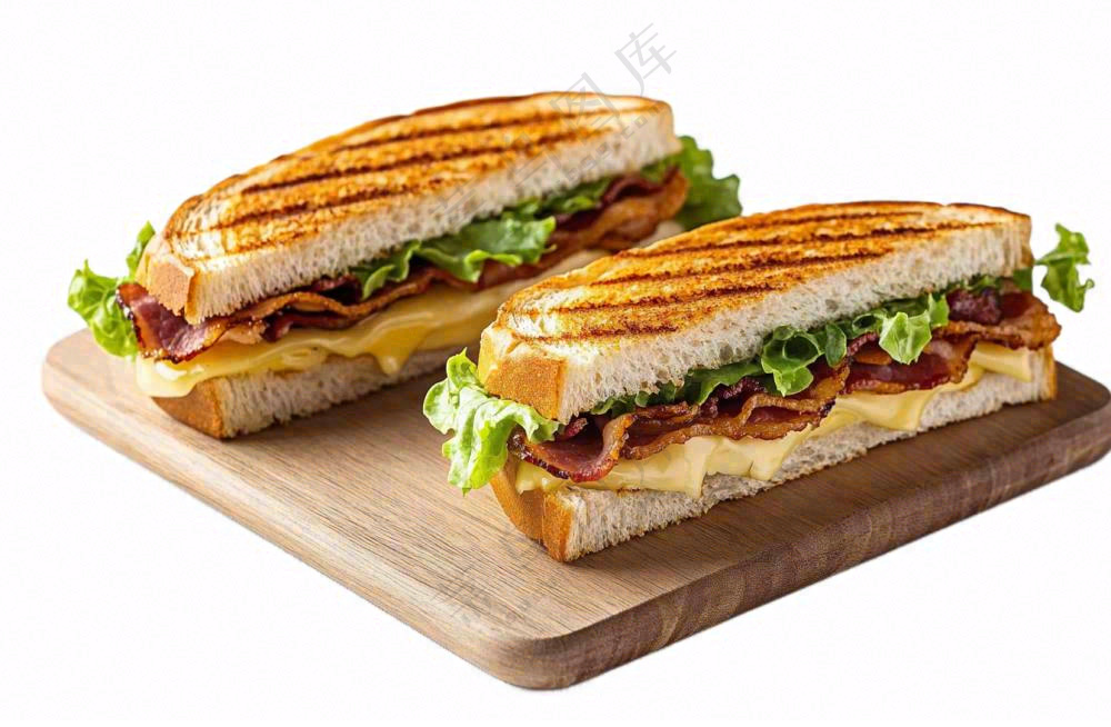 三明治汉堡摄影图免抠