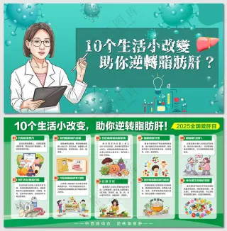 10个生活小改变逆转脂肪肝展板