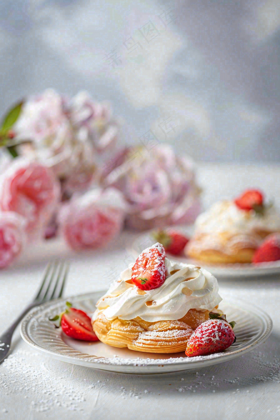 面包蛋糕甜点美食摄影图