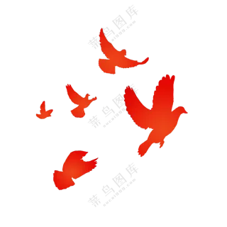 飞翔在天空中的和平鸽剪影免抠图片