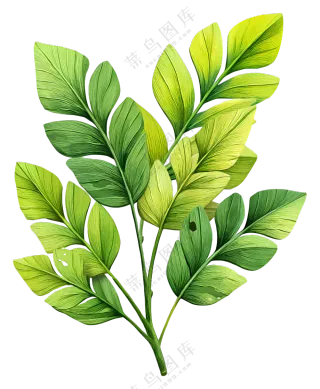 绿叶植物插图